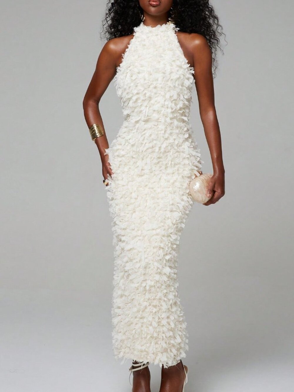 Apricot Elegant Women's Appliques Bodycon Dress - Picture 3 of 7